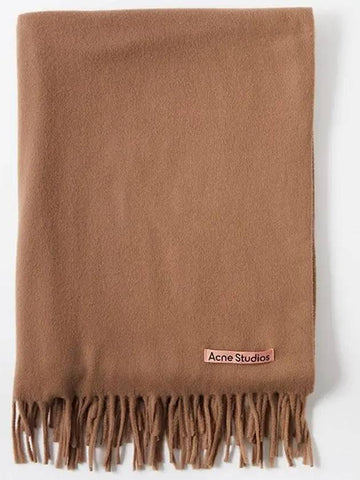 Canada logo patch fringed trim wool muffler - ACNE STUDIOS - BALAAN 1