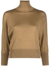 Women's Talea Virgin Wool Turtleneck Brown - MAX MARA - BALAAN 1