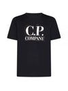 Graphic Logo Print Short Sleeve T-Shirt Black - CP COMPANY - BALAAN 2