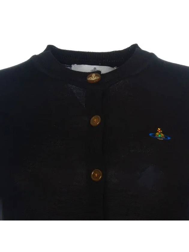 Bea Embroidered Logo Cardigan Black - VIVIENNE WESTWOOD - BALAAN 4