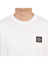 Logo Patch Cotton Jersey Long Sleeve T-Shirt White - STONE ISLAND - BALAAN 6