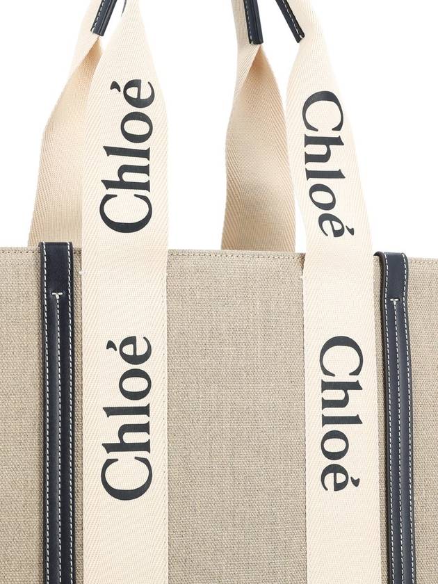 Woody Large Tote Bag Black Beige - CHLOE - BALAAN 5