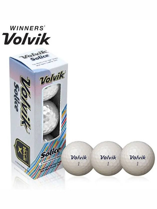 Golf ball Solice metal coating pearl high repulsion white 3-piece 3 balls - VOLVIK - BALAAN 1