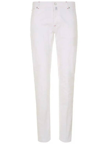 Men's Cotton Straight Jeans White - KITON - BALAAN 1