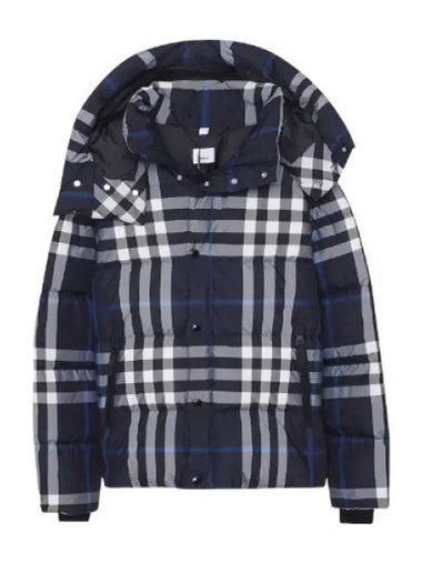 Detachable Hooded Night Check Puffer Jacket - BURBERRY - BALAAN 1