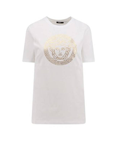 Short Sleeve T-Shirt 10142711A10145 2W110 White - VERSACE - BALAAN 1