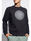 Men's Industrial One Print Sweatshirt Black - STONE ISLAND - BALAAN 3