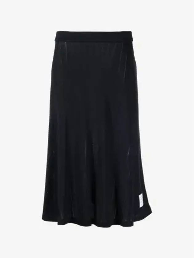 Pointelle Rip Below The Knee A-Line Skirt Navy - THOM BROWNE - BALAAN 3