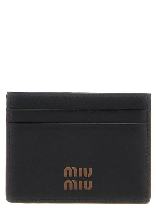 Business Card Holder 5MC0762CSBF0B7K Black - MIU MIU - BALAAN 1