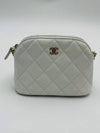 Half moon chain mini bag white classic caviar gold plated - CHANEL - BALAAN 6