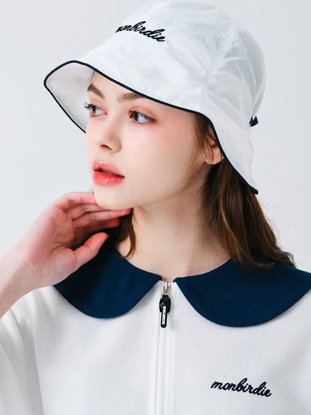 Ribbon tie nylon bucket hat WHITE - MONBIRDIE GOLF - BALAAN 8