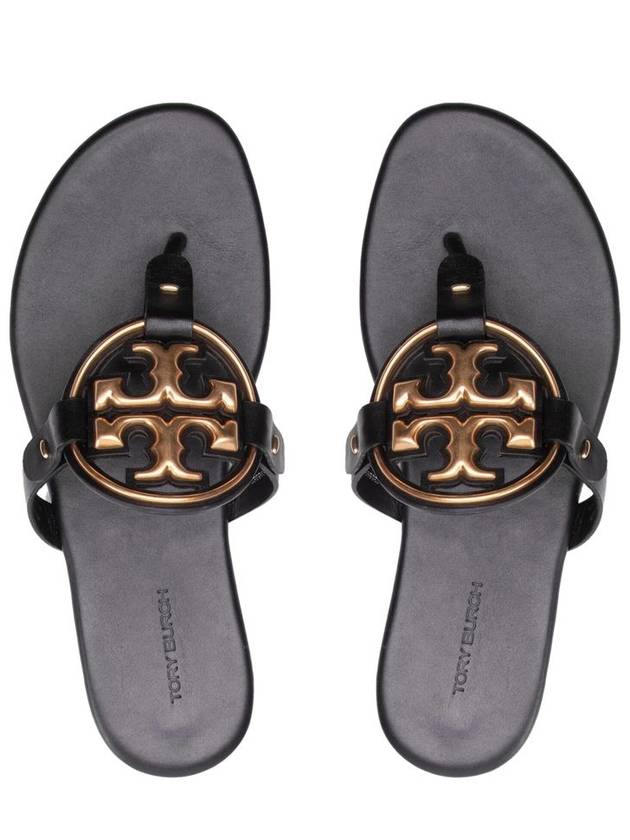 Women's Metal Miller Soft Flip Flops Black - TORY BURCH - BALAAN 4