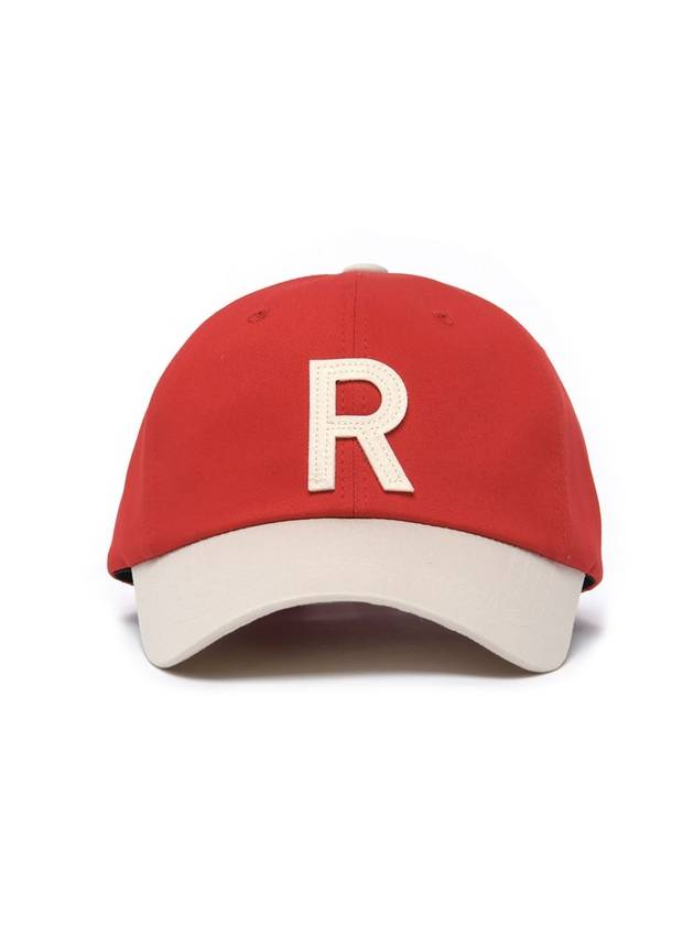 R PATCH BALL CAP IVORY RED - ROLLING STUDIOS - BALAAN 2