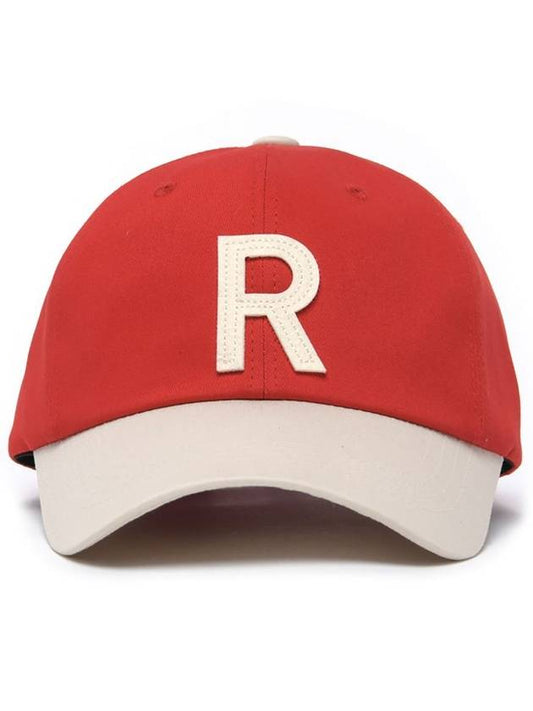 R PATCH BALL CAP IVORY RED - ROLLING STUDIOS - BALAAN 2