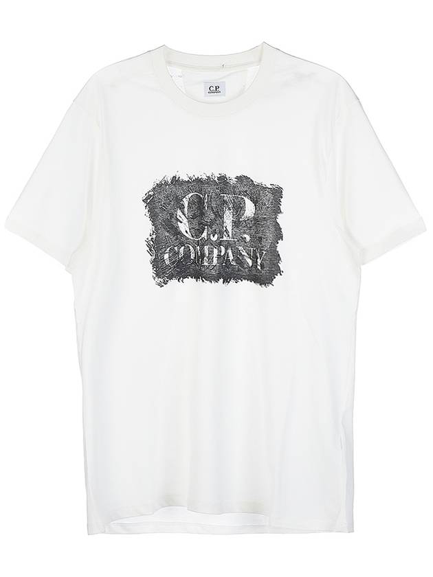 Logo Label Graphic Short Sleeve T-Shirt White - CP COMPANY - BALAAN 2