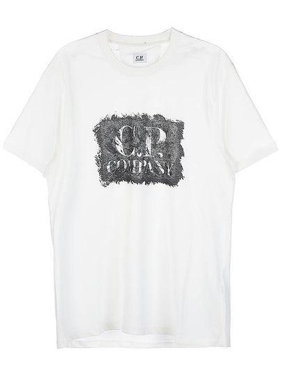 Logo Label Graphic Short Sleeve T-Shirt White - CP COMPANY - BALAAN 2