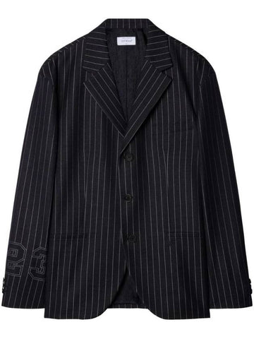 23 print pinstriped blazer OMEN097S24FAB0034700 - OFF WHITE - BALAAN 1