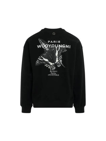 Butterfly Back Logo Sweatshirt Black Men's Sweatshirt W231TS26721B - WOOYOUNGMI - BALAAN.