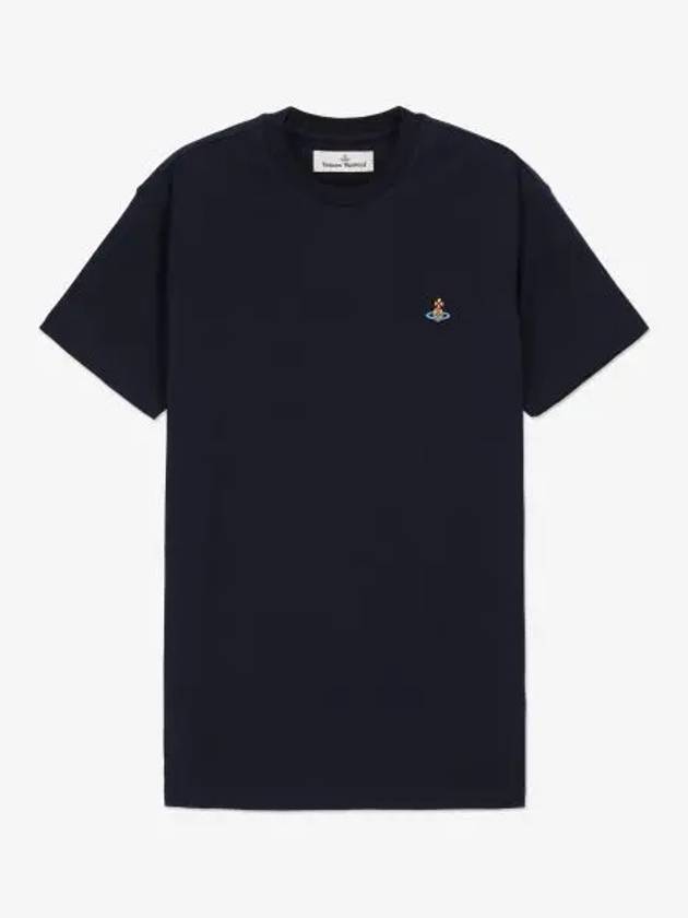 ORB Logo Cotton Short Sleeve T-Shirt Navy - VIVIENNE WESTWOOD - BALAAN 2