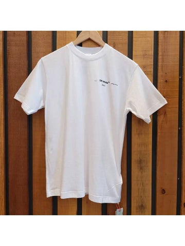 Women s T Shirt Short Sleeve Logo White OWAA049 - OFF WHITE - BALAAN 1