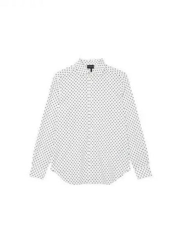 Men s Eagle Logo Pattern Regular Fit Shirt White 271492 - EMPORIO ARMANI - BALAAN 1