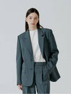 Semi over two button blazer gray - PINBLACK - BALAAN 1