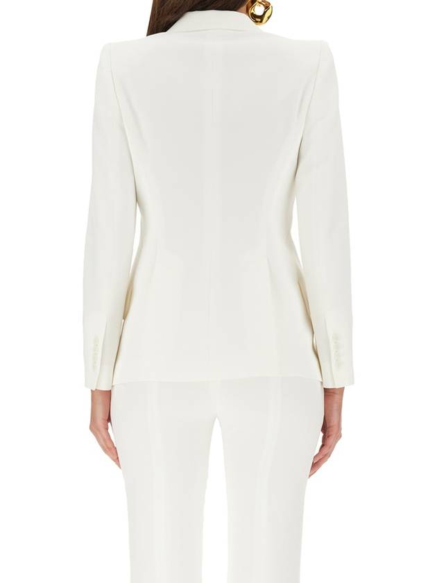 Women's Thin Crepe Single Jacket White - ALEXANDER MCQUEEN - BALAAN 5