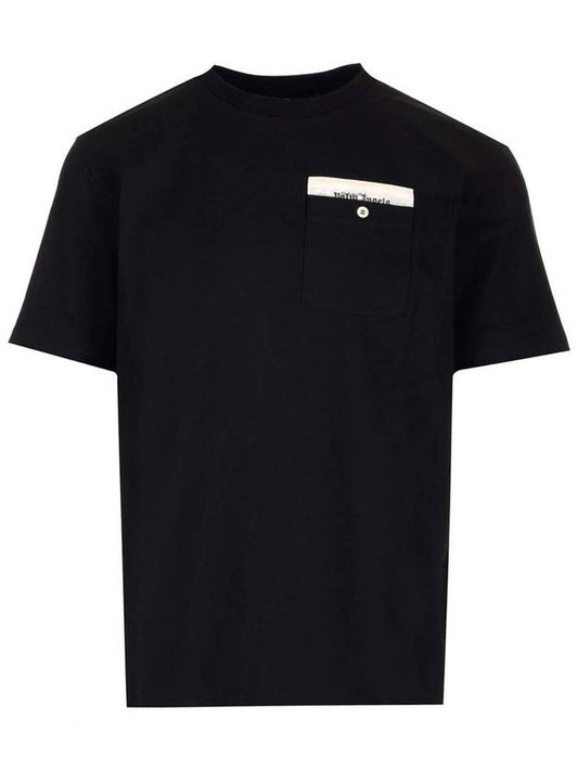 Sartorial Tape Pocket Short Sleeve T-Shirt Black - PALM ANGELS - BALAAN 2