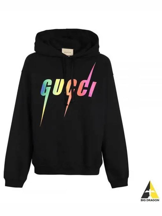 Men's Multicolor Logo Hoodie Black - GUCCI - BALAAN 2