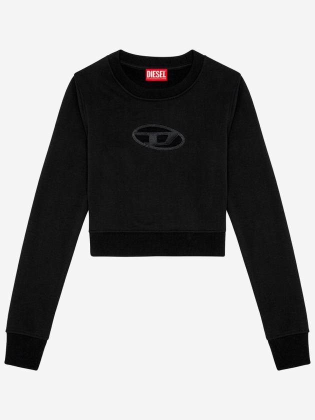 F Slimmy Cutout Logo Crop Sweatshirt Black - DIESEL - BALAAN 2