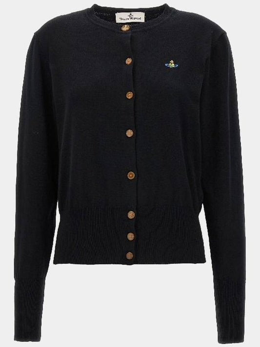 Bea Logo Cardigan Black - VIVIENNE WESTWOOD - BALAAN 2