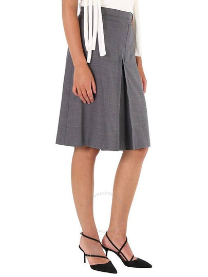 Burberry Charcoal Grey Box Pleated Detail A-line Skirt, Brand Size 6 (US Size 4) - BURBERRY - BALAAN 2