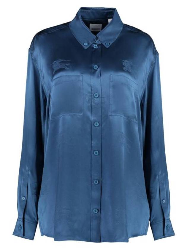 EKD Silk Jacquard Shirt Blue - BURBERRY - BALAAN 1