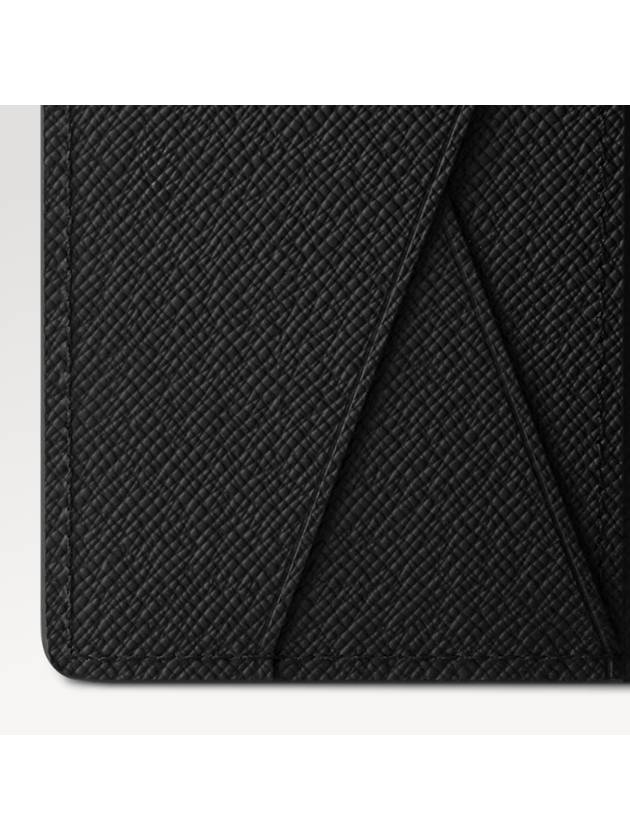 Pocket Organizer Taiga Leather Card Wallet Black - LOUIS VUITTON - BALAAN 5