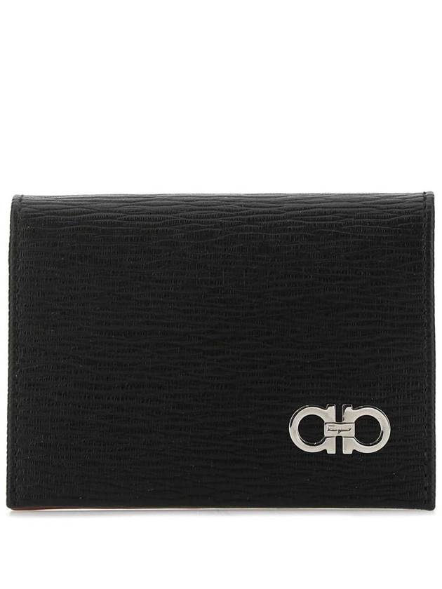 Salvatore Revival Gancini Bicolor Card Wallet Black - SALVATORE FERRAGAMO - BALAAN 2