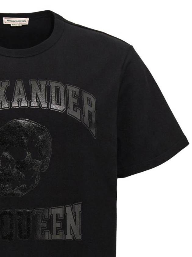 Skull Logo Print Short Sleeve T-Shirt Black - ALEXANDER MCQUEEN - BALAAN 4