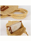 Raffia Effect Crochet Fabric Tote Bag Beige Cognac - MIU MIU - BALAAN 6