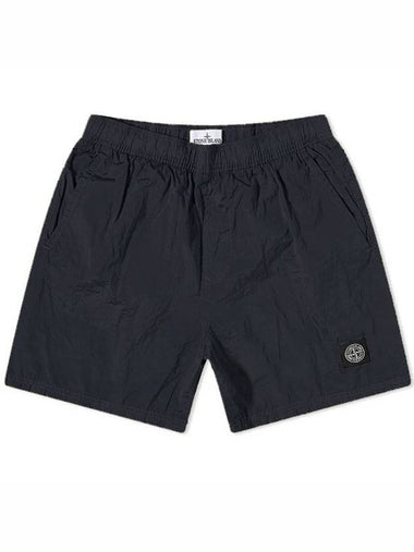 Men's Logo Patch Nylon Swim Shorts Charcoal - STONE ISLAND - BALAAN 1