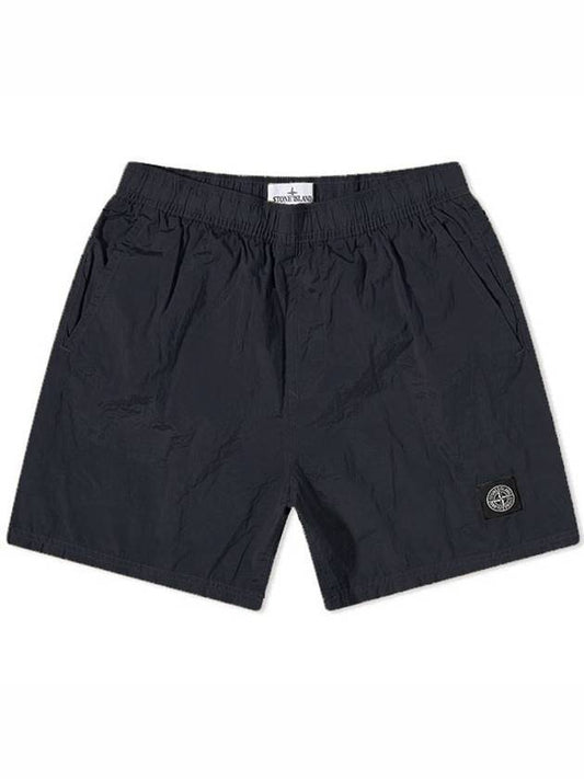 Men's Logo Patch Nylon Swim Shorts Charcoal - STONE ISLAND - BALAAN 1