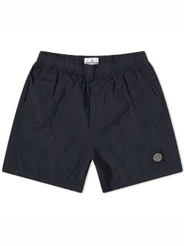 Men's Logo Patch Nylon Swim Shorts Charcoal - STONE ISLAND - BALAAN 1