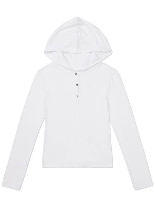 Hooded Long Sleeve T Shirt WHITE - WEST GRAND BOULEVARD - BALAAN 1