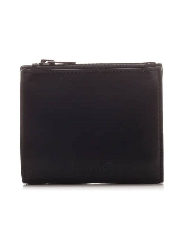 Logo Zip-Up Round Bi-Fold Half Wallet Black - MAISON MARGIELA - BALAAN 1