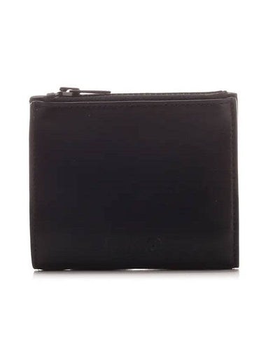 Logo Zip-Up Round Bi-Fold Half Wallet Black - MAISON MARGIELA - BALAAN 1