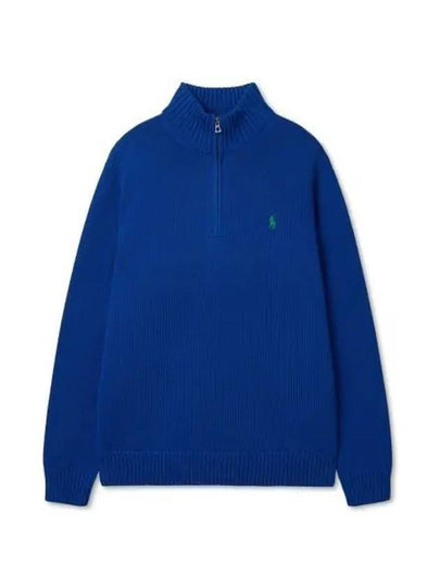 Cotton Quarter Zip Sweater Blue - POLO RALPH LAUREN - BALAAN 2