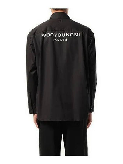 Back Logo Cotton Long Sleeve Shirt Black - WOOYOUNGMI - BALAAN 2