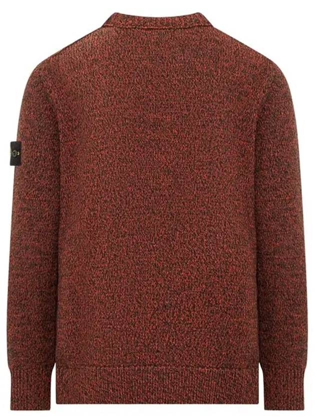 Loose Fit Crew Neck Wool Knit Top Red - STONE ISLAND - BALAAN 3