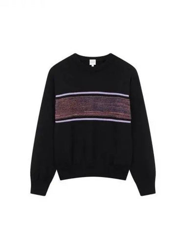 Striped point crewneck sweater black 271357 - PAUL SMITH - BALAAN 1