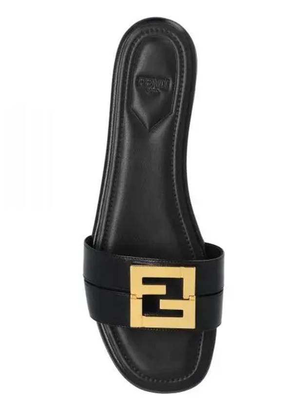 F Fold Leather Sandals Black - FENDI - BALAAN 2