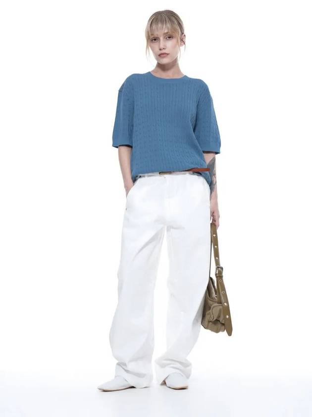 Women s LCRHK SK Linen Cable Round Half Knit Sky - CHANCE'S NOI - BALAAN 4