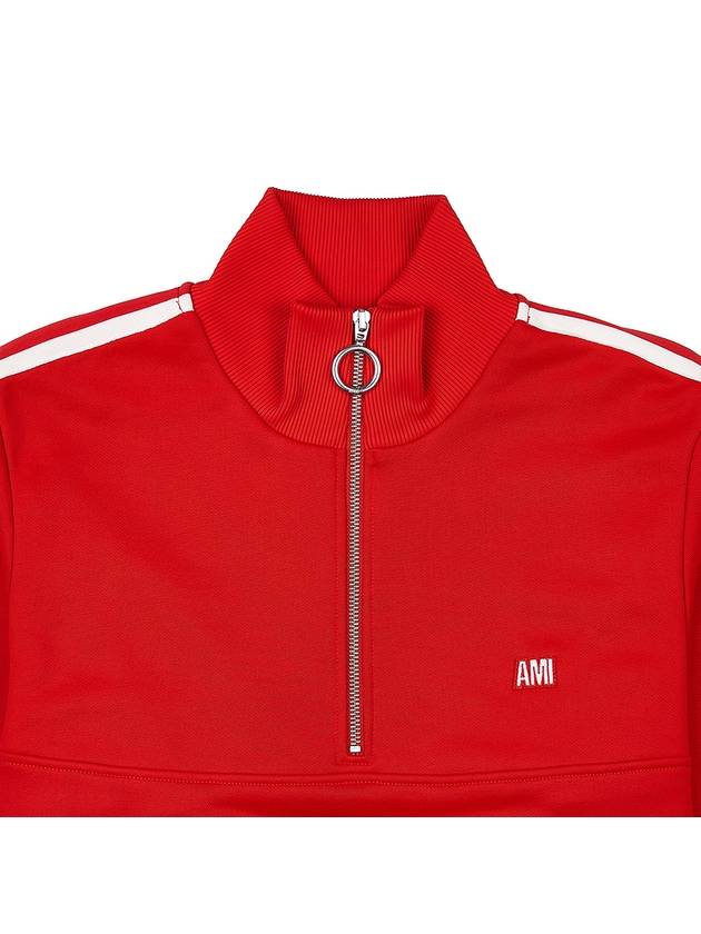 Track Quarter Zipper Sweatshirt Red - AMI - BALAAN 4